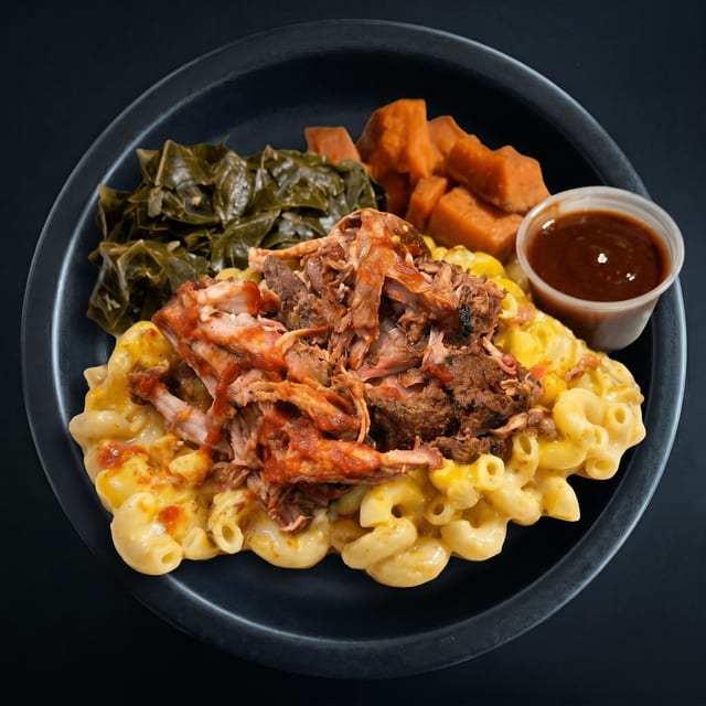 Macaroni & Cheese Bowl with Meat.